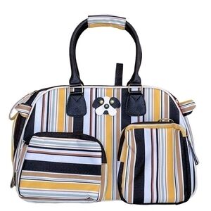 NWOT MIIN Pet Carrier Bag Fashion Stripes Dogs Carrier Travel Bag Handbag